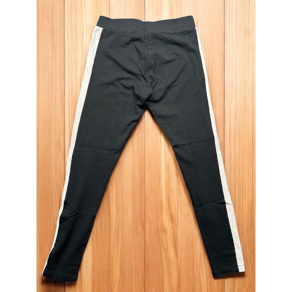 Puma Athletic casual Leggings Womens L Black With White Side Stripes 90’s Y2K - Picture 2 of 7